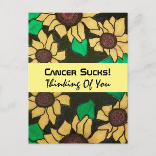 Carte Postale Le cancer c'est nul ! Je pense à toi Tournesols
