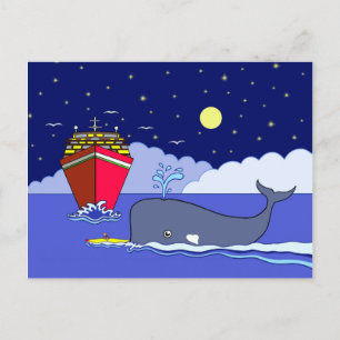 Carte Postale Le capitaine Kayak sauvé par la baleine