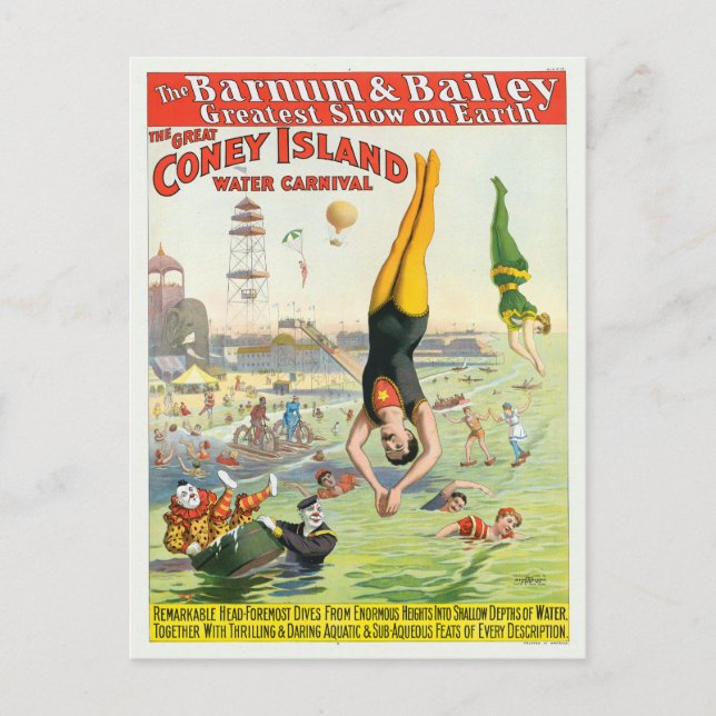 Carte Postale Le Carnaval de la Grande île de Coney (Devant)