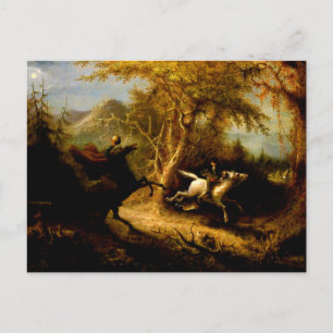 Carte Postale Le cavalier sans tête poursuivant Ichabod Crane