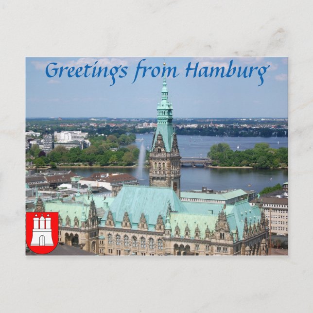 Carte Postale Le centre-ville de Hambourg (Devant)