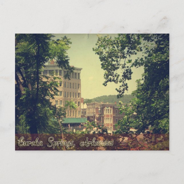 Carte Postale Le centre-ville d'Eureka Springs Arkansas à traver (Devant)