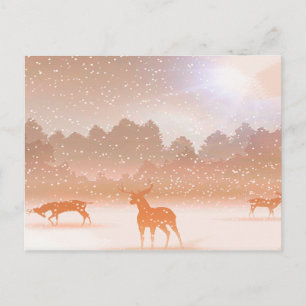Carte Postale Le Cerf En Hiver