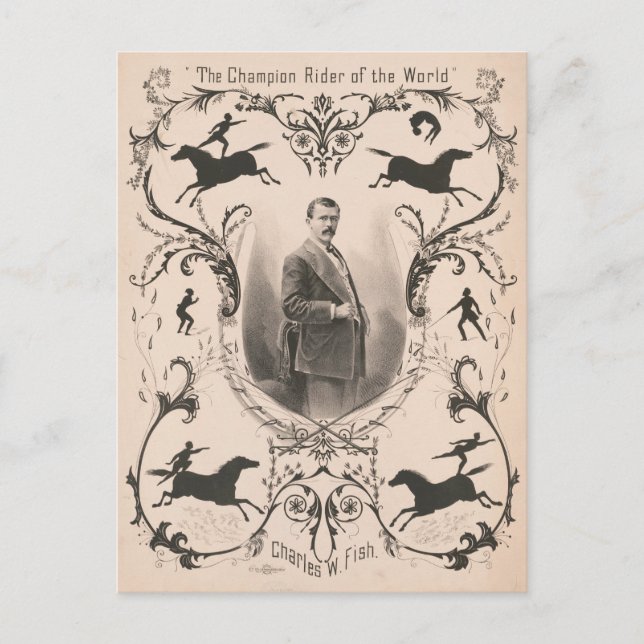 Carte Postale Le champion de l'équitation du monde, Charles W. F (Devant)