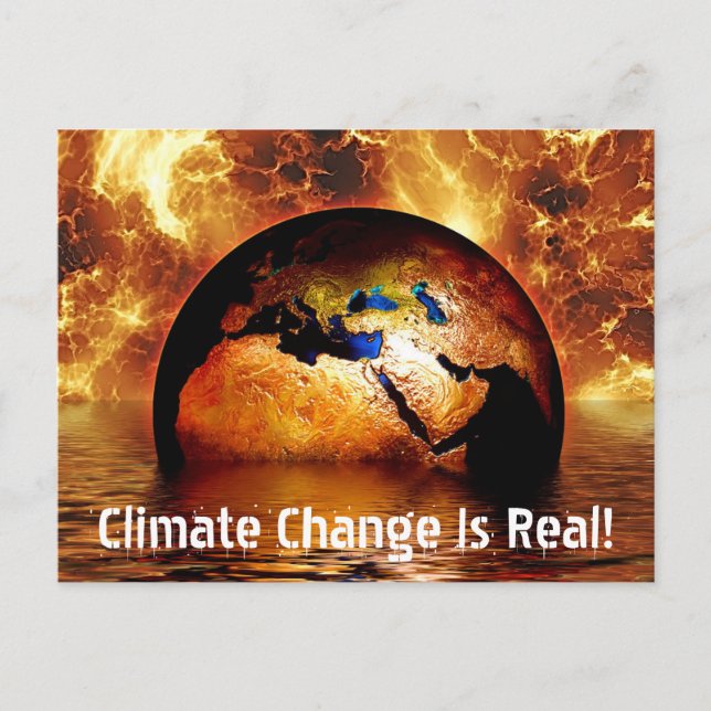Carte Postale "Le changement climatique est réel !" & Brûler la  (Devant)