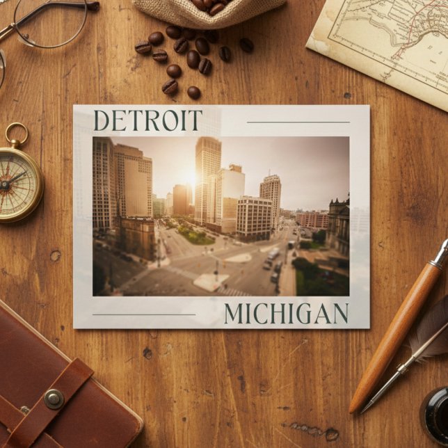 Carte Postale Le charme du paysage urbain : les impressions de D (Detroit's Impressions Postcard)