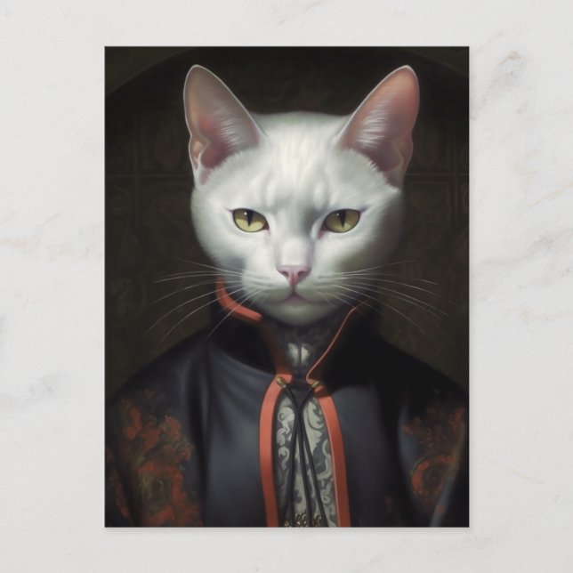 Carte Postale Le chat blanc (Devant)