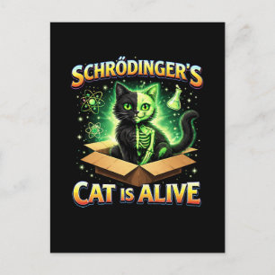 Carte Postale Le Chat Curieux de Schrödinger