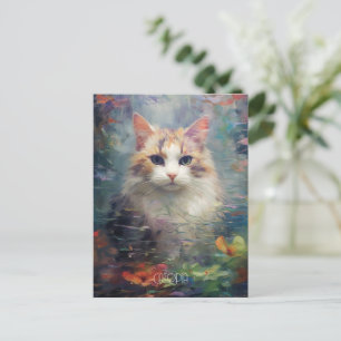 Carte Postale Le chat dans la forêt