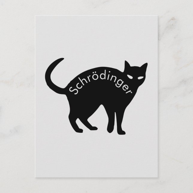Carte Postale Le chat de Schrödinger (Devant)