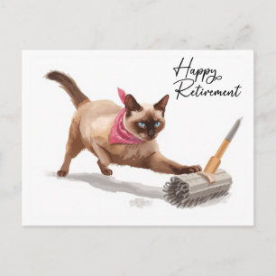 Carte Postale Le chat joue avec bloom avec retraite heureuse