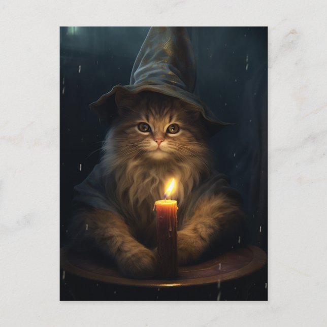 Carte Postale Le chat sorcier (Devant)