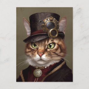 Carte Postale Le chat Steampunk