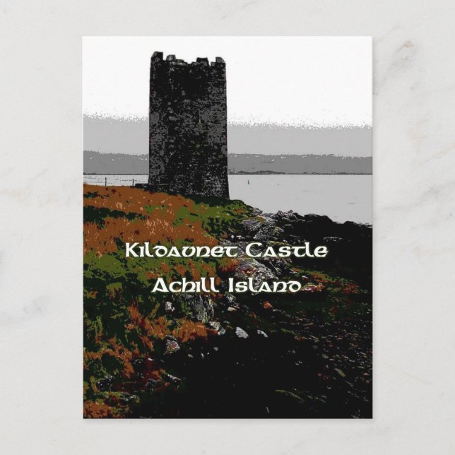 Carte Postale Le château de Grace O'Malley sur l'île d'Achill (Devant)