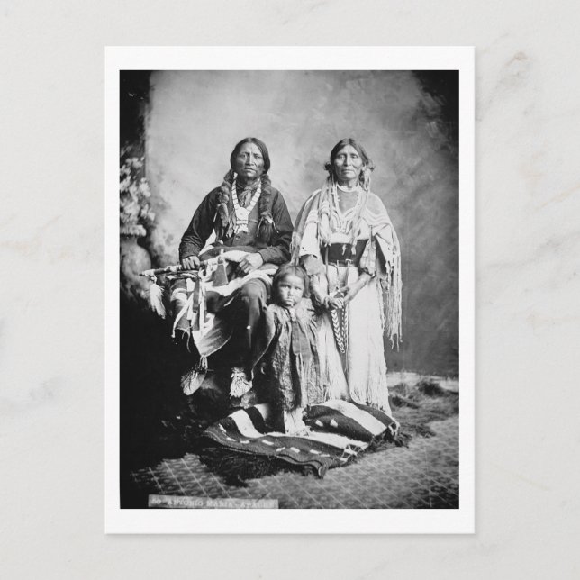 Carte Postale Le chef d'Apache Antonio Maria avec sa famille, 18 (Devant)