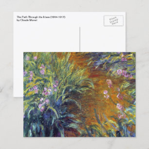 Carte Postale Le Chemin à travers les Iris par Claude Monet