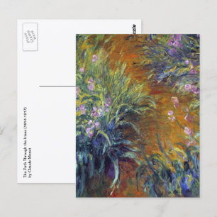 Carte Postale Le chemin à travers les iris par Claude Monet