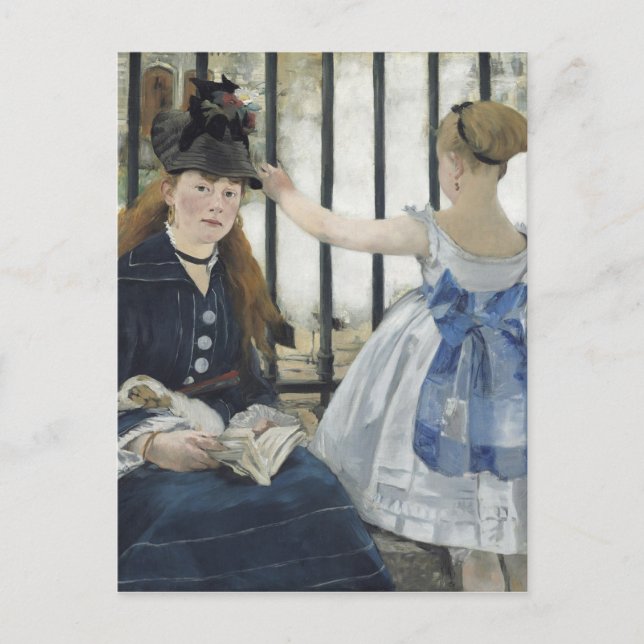 Carte Postale Le Chemin de fer - Manet Impressionniste Peinture (Devant)