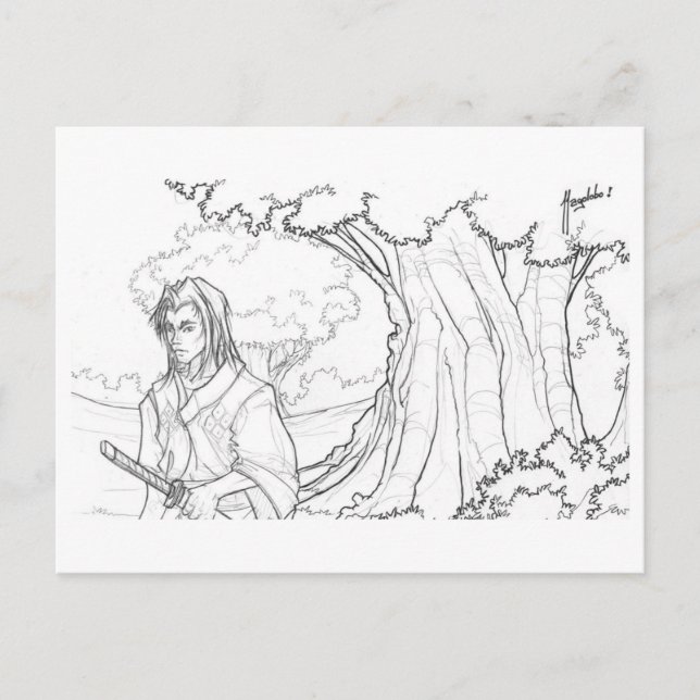 Carte Postale Le chemin du guerrier (Devant)