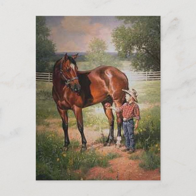 Carte Postale Le cheval Vintage (Devant)