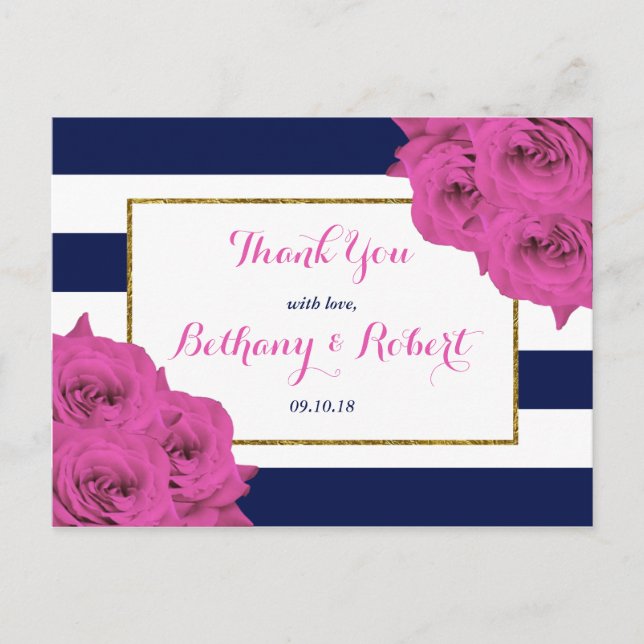 Carte Postale Le Chic Moderne Luxe Mariage Collection Rose Roses (Devant)