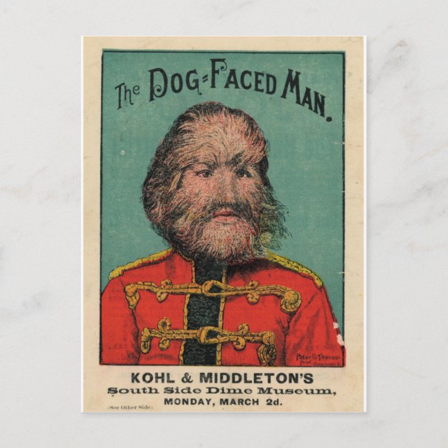 Carte Postale Le chien face à l'homme (Devant)