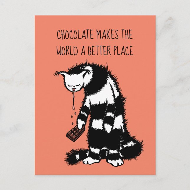 Carte Postale Le chocolat fait du monde un endroit meilleur (Devant)