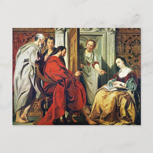 Carte Postale Le Christ chez Marthe et Marie de Béthanie (Devant)