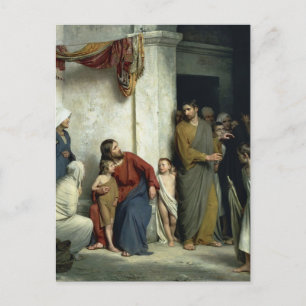 Carte Postale Le Christ et les Enfants par Carl Bloch