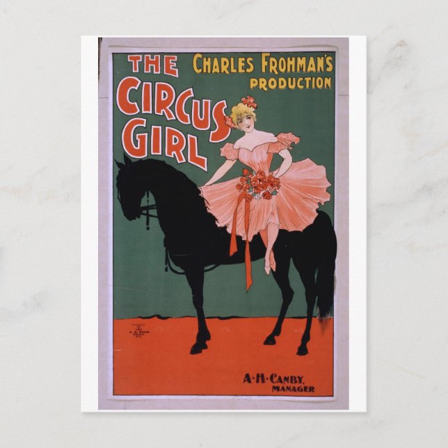 Carte Postale Le Circus Girl Théâtre Vintage (Devant)