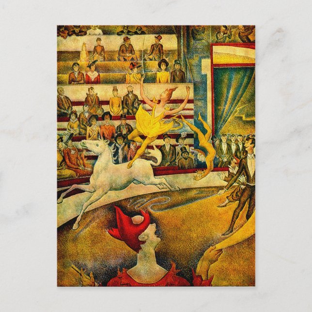 Carte Postale Le cirque de Georges Seurat (1891) (Devant)