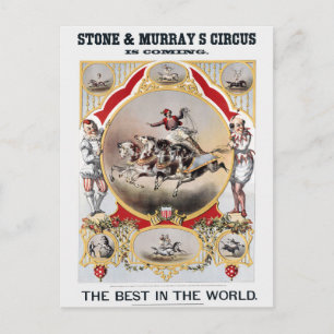 Carte Postale Le cirque de Stone & Murray, vers 1870.