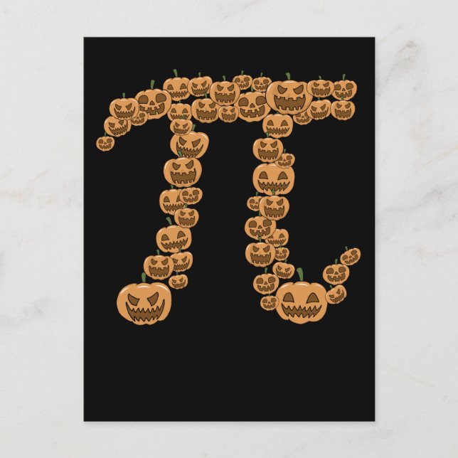 Carte Postale Le Citrouille de Thanksgiving Pi Jack-o'-lantern (Devant)