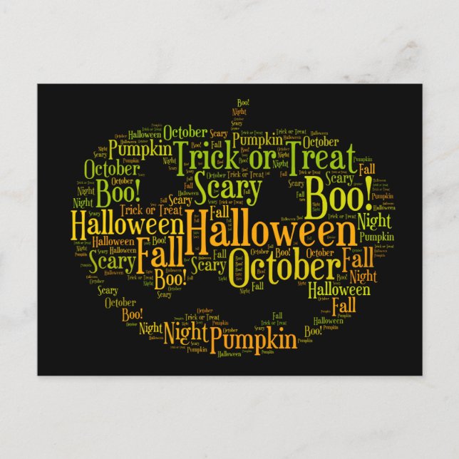 Carte Postale Le Citrouille d'Halloween Boo ! (Devant)