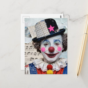 Carte Postale Le clown mixte média