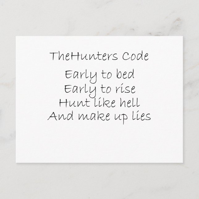 Carte Postale Le code des chasseurs (Devant)