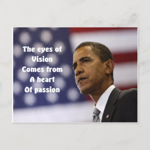 Carte Postale Le coeur de passion de Barack Obama