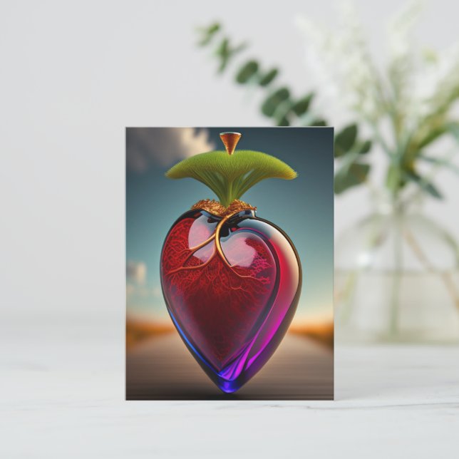 Carte Postale Le Coeur De Verre | ART NUMÉRIQUE (Debout devant)
