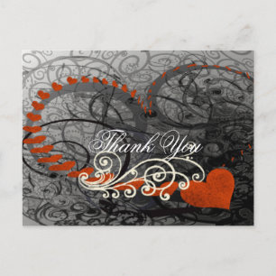 Carte Postale Le coeur rouge souffle Merci