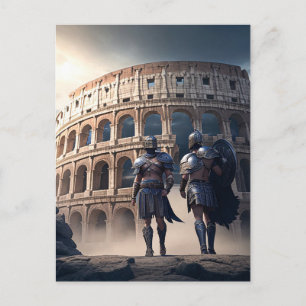 Carte Postale Le Colisée Rome Italie avec Gladiateurs