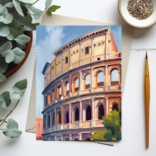 Carte Postale Le Colisée Rome Watercolor Travel