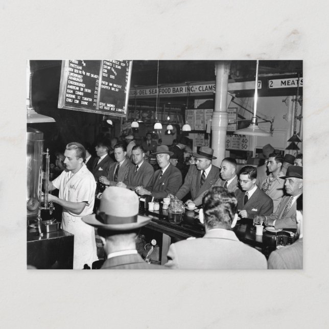 Carte Postale Le comptoir de Pete, 1950 (Devant)