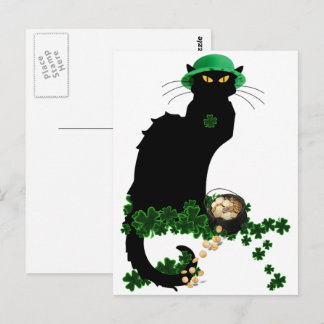 Carte Postale Le Conversation Noir Clover Saint Patrick's Day