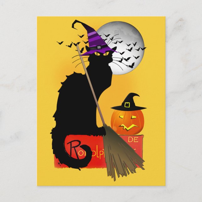 Carte Postale Le Conversation Noir Halloween Witch (Devant)