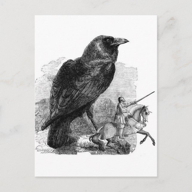 Carte Postale Le Corbeau et le Chevalier (Devant)