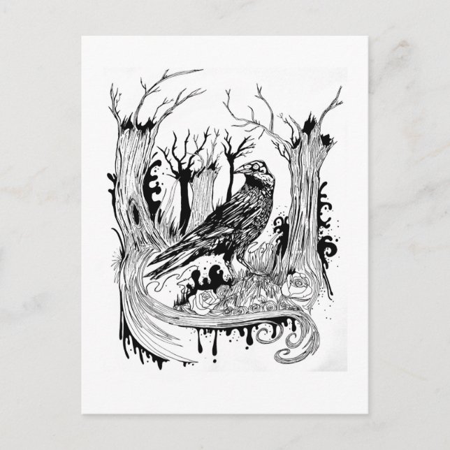 Carte Postale Le Corbeau noir (Devant)