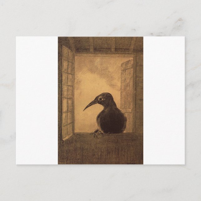 Carte Postale Le Corbeau par Odilon Redon (Devant)