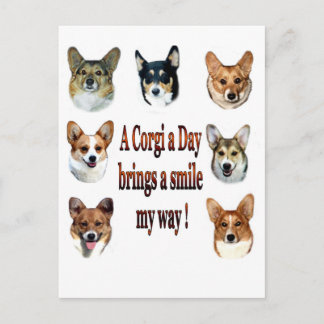 Carte Postale Le corgi par jour apporte un sourire 7