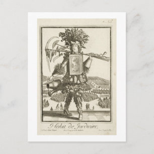 Carte Postale Le costume du jardinier, illustration tirée du "Di