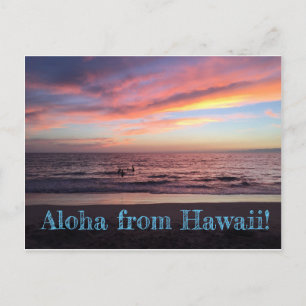 Carte Postale Le coucher de soleil hawaïen
